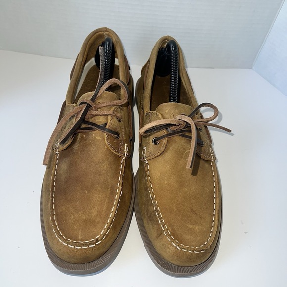 New Canoos Tan Golf Boat Shoes Leather Men's Size 12 - Picture 6 of 12